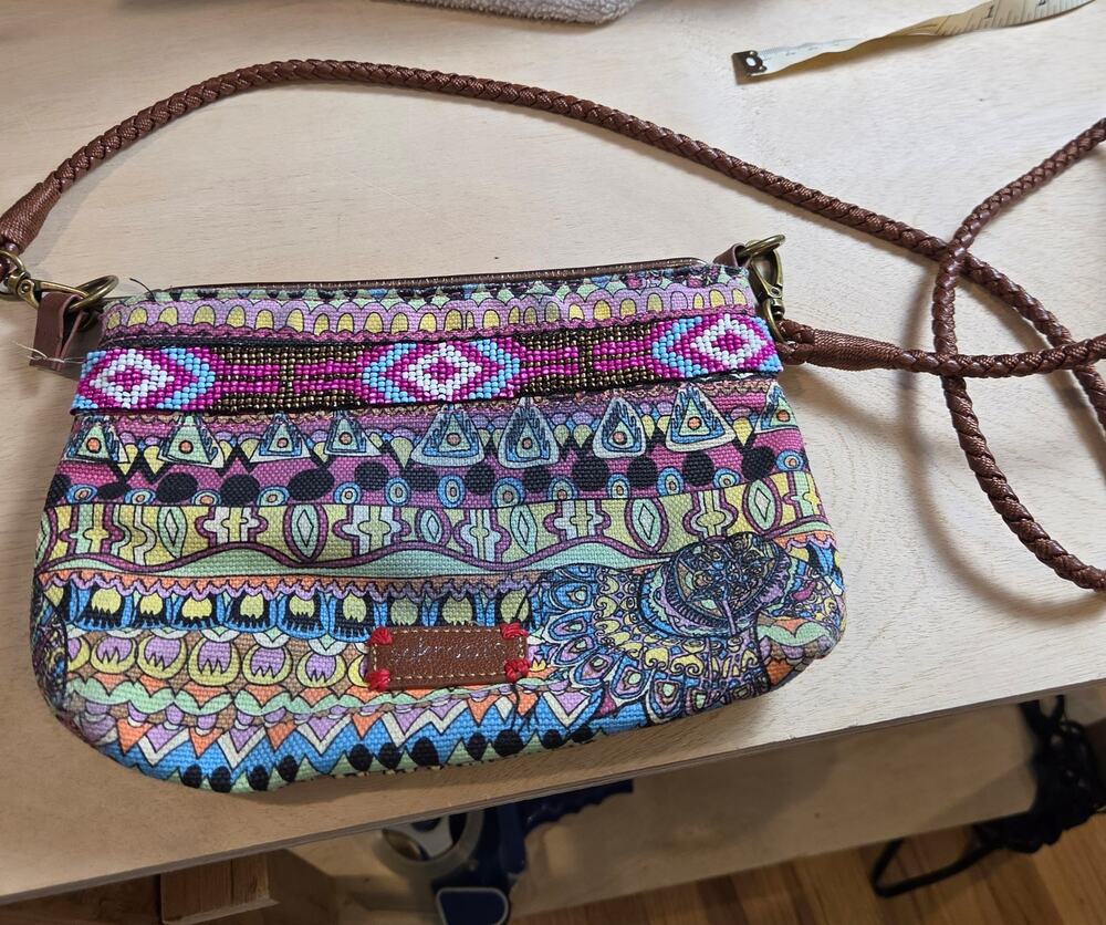 Sakroots beaded Peace multicolor small bag